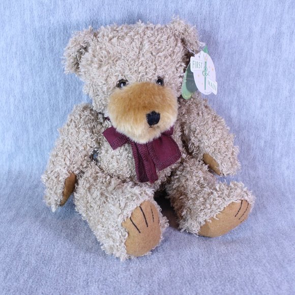 First & Main SCRAGGLES Teddy Bear Plush 9" Stuffed Animal NEW Toy - Picture 1 of 6